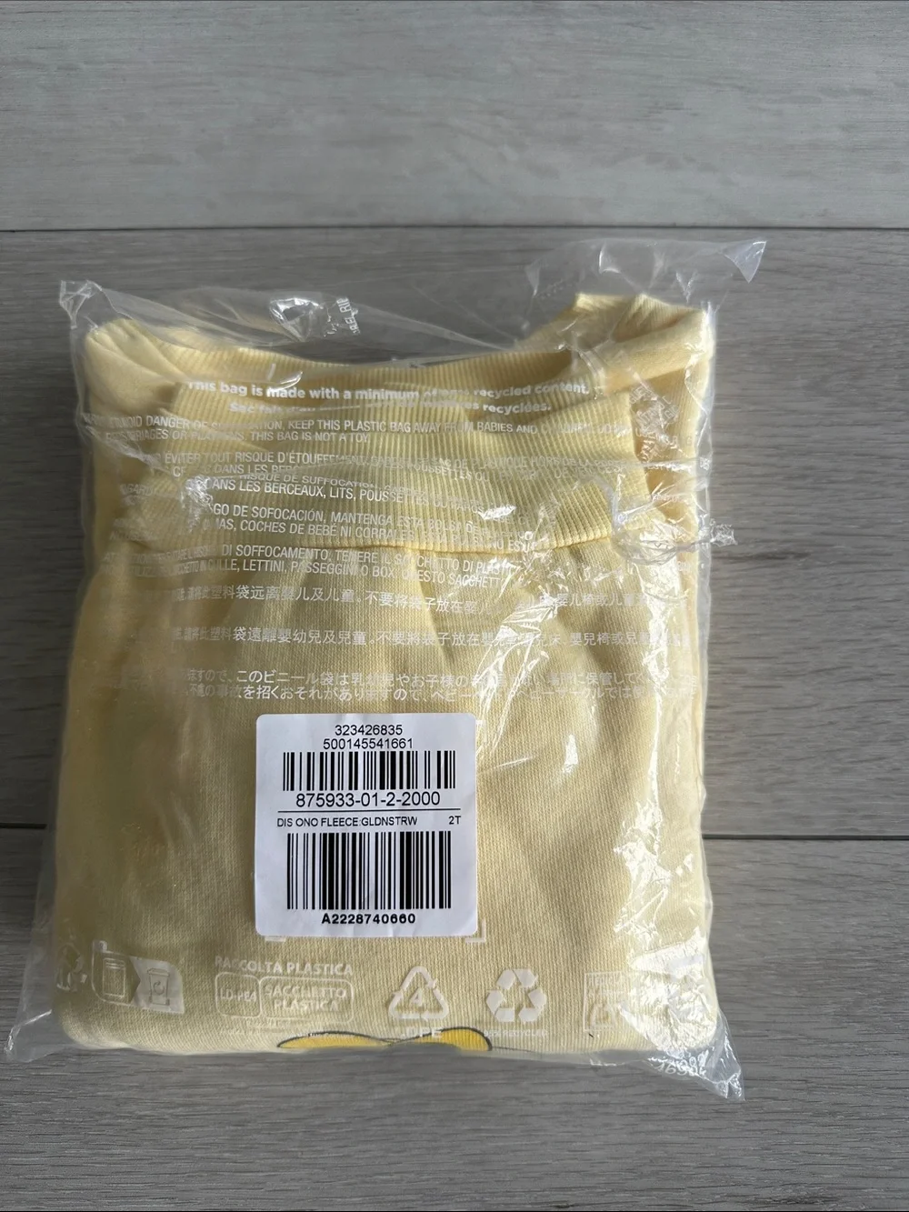 Old Navy Minnie Mouse Graphic Sweatshirt Golden Straw 2T NWT IN PACKAGE